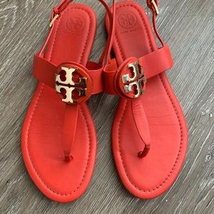 Tory Burch Bright Red-Orange Sandals